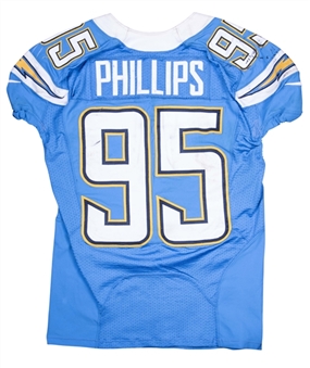2012 Shaun Phillips Game Used San Diego Chargers Alternate Jersey Photo Matched To 11/25/2012 (Chargers/MeiGray)